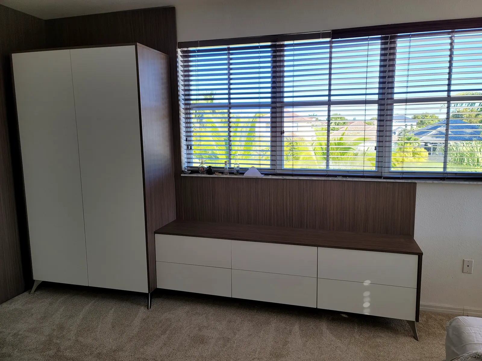 Custom CNC-cut cabinet parts and thermofoil doors made in the Designs and Cabinets shop in Hialeah, Miami